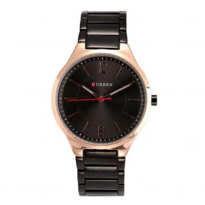 Curren Nouvelle Mode Hommes Quartz Mouvement Bracelet Acier Montre-Bracelet Montre (Bo&icirc;tier Caf&eacute; + Cadran Noir) - Neuf