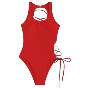Femmes Creux Une Pièce Maillot De Bain Dames Lace Up Maillot De Bain Sans Dos - Neuf