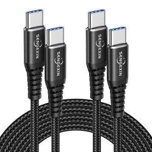 Thef-Câble Usb C Vers Usb C [2m+2m/Lot De 2],60w Câble Usb Type C Charge Rapide Pour Sansung Galaxy S24 S23 S22 Ultra S21 S20 Plus S10 S8,Iphone 16/15,Macbook Ipad Pro Air,Google Pixel - Neuf