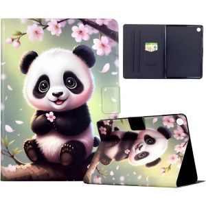 Coque Pour Samsung Galaxy Tab A9+/ A9 Plus 11 Pouces 2023 Housse &Eacute;tui De Protection Avec Veille/R&eacute;veil Automatique Coque Tablette Samsung Galaxy Tab A9+ Plus Sm-X210/X216/X218, Panda Cerisier - Neuf