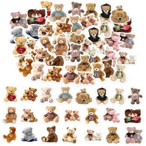 Lot De 46 Autocollants Pour Scrapbooking - Petits Autocollants Pour Scrapbooking - Bullet Junk Journal Supplies, Planning, Bricolage Pour Enfants, Ordinateur Portable, Valise (Petit Ours) - Neuf