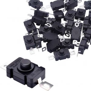 20pcs Interrupteur à Bouton-Poussoir autobloquant KAN-28 pour Mini Interrupteur Marche-arrêt de Type SMD de Lampe de Poche (Broche Plate avec Trou) - Neuf