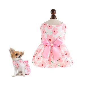 Adorable Jupe Évasée Rose Pour Chien Avec N?ud Papillon - Parfaite Pour Les Petits Animaux Élégants - Neuf