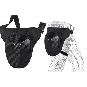 RFCBC-Sac de jambe tactique à coque rigide, sac de cuisse, ceinture de hanche, sac banane avec fibre de carbone, poche extensible étanche pour moto, équitation, vélo, cyclisme, randonnée, sport de pl - Neuf