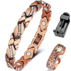 Bracelets Magn&eacute;tiques En Cuivre Pour Femmes, Pour Soulager Les Douleurs ArthritiquesE - Neuf