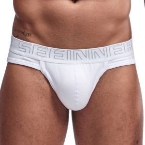 Offre Sp&eacute;ciale Hommes Sous-V&ecirc;tements Slips Coton Respirant M&acirc;le Culottes Cueca Tanga U Poche Confortable Cale&ccedil;on Slip Homme.Se607 White.L - Neuf
