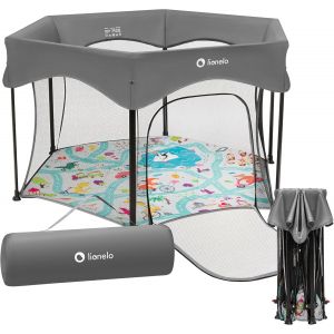Subzonal-Lionelo Roel Plus - Parc Enfants Jusqu'&agrave; 15 Kg, 6 &Agrave; 36 Mois - 134 X 74 X 67 Cm - Entr&eacute;e Lat&eacute;rale &Agrave; Fermeture &Eacute;clair, C&ocirc;t&eacute;s En Filet A&eacute;r&eacute;, Sac De Transport, S&eacute;curit&eacute; Lockguard - Neuf