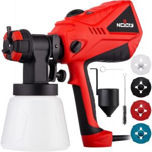 CHECARZHN--NO1-Pistolet À Peinture Électrique 1200 Ml/Min, Moteur 600 W, Système De Pulvérisation De Couleur Avec Flux D'Air Et De Couleur Réglable, Réservoir De 1000 Ml, 3 Modes De Pulvérisation, 4 - Neuf