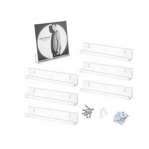 Lot de 6 &eacute;tag&egrave;res murales en acrylique pour disques vinyles de 12 pouces - Neuf