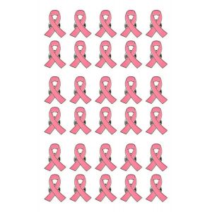 Broches Ruban Rose Avec Symbole Du Cancer Du Sein, 30 Unit&eacute;s - Neuf