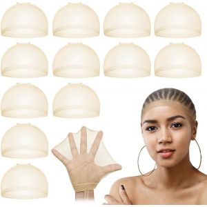 Bonnets De Perruque Pour Femmes, Wig Caps Filet Cheveux Perruque, Nude 12 Pi&egrave;ces - Neuf
