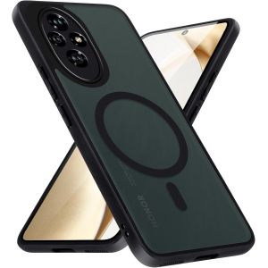 Kal-Coque Magnétique Pour Honor 200 5g Compatible Avec Magsafe, Étui Mat Translucide Silicone Tpu Anti Empreintes Digitales Pc Dur Housse Arrière Anti-Rayures Case Pour Honor 200 5g 6.7"", Noir - Neuf