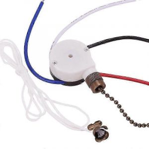 Kit d'interrupteur de ventilateur de plafond 3 vitesses 4 fils,interrupteur de ventilateur,interrupteur de contrôle de vitesse à fermeture éclair,fil de traction ZE-208S SW - Neuf