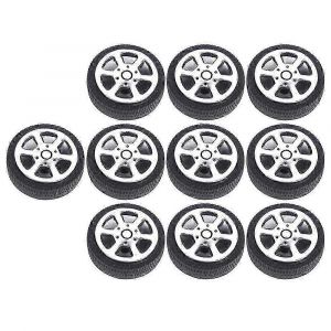 Jouets Accessoires Pneus en caoutchouc Roues avant et arri&egrave;re Roues en plastique Roues de jouets (noir)(100pcs) - Neuf