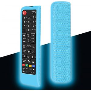 Housse Coque En Silicone Pour Samsung Tv Télécommande Bn59 Series, Antichoc Antidérapant Remote Case Cover Étui De Protection Pour Samsung Tv Télécommande (Glow Blue) - Neuf