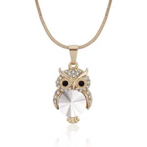 Kal-Mode Collier Ras Du Cou Mignon Hibou Pendentif Collier Or Et Argent Longue Chaîne Collier Pour Femmes Filles Avec Cz Cristal - Neuf