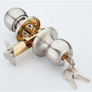 Serrures de porte avec clés Serrure de porte en acier inoxydable Convient pour une épaisseur de porte de 25 à 44 mm Serrure de porte de salle de bain en alliage d'aluminium - Neuf