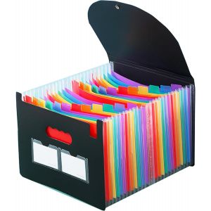 Trieur Document 13 Compartiments A4, Porte Document Avec Color&eacute; Organiseur Organisateur De Bureau Classeur Trieur Rangement Dossier Classement Papier Administratif (Blanc) - Neuf