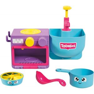 KALANKA-Cuisine Bain pour B&eacute;b&eacute; Et Tout-Petits, Jouet &Agrave; Bulles, Ensemble 2 en 1, Jeu d'eau pour Enfants, Adapt&eacute; Aux Gar&ccedil;ons Et Filles De 18 Mois &Agrave; 4 Ans, Multicolore, 21 x 28 x 15 cm - Neuf
