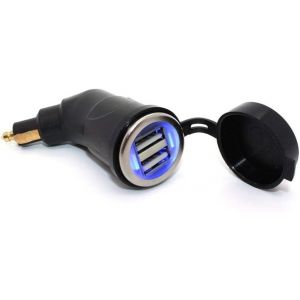Prise Allume-Cigare Double Usb 12 V Pour Voiture, R&eacute;partiteur De Chargeur, Adaptateur D'Alimentation Pour T&eacute;l&eacute;phone, Mp3, Mp4, Appareil Photo Num&eacute;rique, Gps, Gps, B-M-Vv Motorrad, Chargeur - Neuf