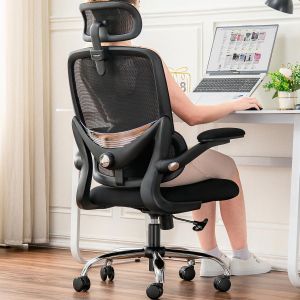 Ulteronixshop-Chaise de Bureau Ergonomique, Chaise de Bureau Dossier Haut en Maille, Support Lombaire R&eacute;glable, Accoudoir Relevable, Appui-T&ecirc;te Amovible, Chaise de Jeu pour Ordinateur Pivotante, 150 - Neuf