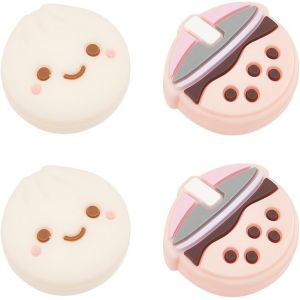 Shiba-4 Pcs Boba Pouce Poignées Nourriture Porc Bun Visage Bubble Lait Thé Bouton Joystick Analogique Joy Con Stick Housse De Prot[5 - Neuf