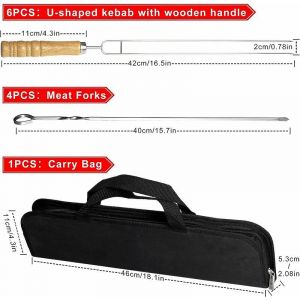 Brochettes Pour Barbecue Pic À Brochette Inox Kebab Brochette Kit Pique À Brochette De Réutilisables U Brochettes Barbecue (10 Pièces) - Neuf