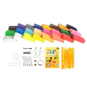 Pate a modeler semi-transparente pour enfants, 24 couleurs vives, pour la coordination oil-main, avec outils pour l'education, bricolage, 24 couleurs, 14 outils et accessoires - Neuf