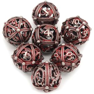 7 Pcs Jeu De Dés En Métal Pour D&d Donjons Et Jeu De Table Dragon,D - Neuf