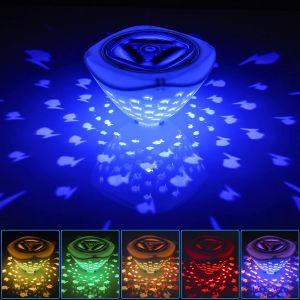 Lumi&egrave;res de Piscine, Lumi&egrave;re de Baignoire Sous-Marine avec Projection de Poisson, Lumi&egrave;res de Piscine &agrave; Led Flottantes avec 5 Modes et 4 Couleurs, Pour Enfants, Baignoire, Spa, Piscine, Jardin, F&ecirc;te - Neuf