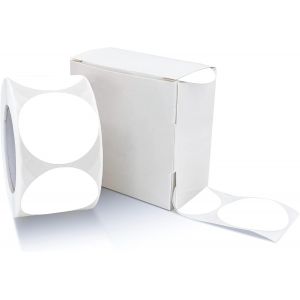 Fchhk-Autocollants Ronds 25mm Blancs Autoadhésifs Rouleau De Petits Points De Colle Étiquettes Codage Couleur Cercles Autocollants Amovibles Résistants Aux Intempéries Avec Boîte Distributrice 500 Pi - Neuf