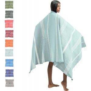 Serviette De Plage (Coton) Xxl 100x200 Cm,Fouta|L&eacute;ger,Compacte,Longue,Haut De Gamme-Grande Drap De Plage Serviette Hamam,Femme Et Homme,Serviette Pestemal.[O180] - Neuf