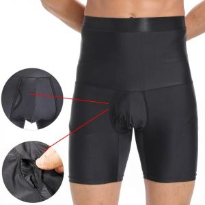 Hommes Corps Shaper Ventre Contr&ocirc;le Shorts Shapewear Ventre Ceinture Boxer Slips Taille Haute Sous-V&ecirc;tements Amincissants Jambe Compression Culotte.Black Opening Design.L - Neuf