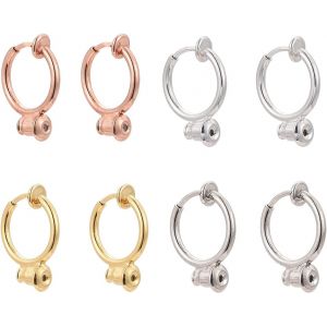 Senior-8 Pièces En Laiton À Clipser Boucles D'oreilles Convertisseurs Résultats Oreilles Non Percées Couleur Mélangée Boucle D'oreille Bijoux Pour Femmes[L938] - Neuf