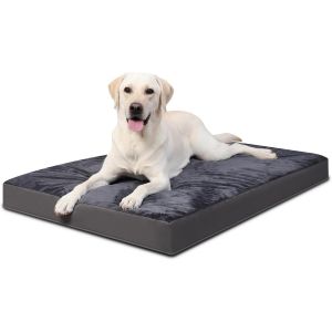 Panier Chien Coussin Chien Dehoussable Lavable Xl, Grande Taille Lit Pour Chien Orthopédique, Tapis Matelas, 104x68cm, Gris Foncé, Fond Antidérapant, Gris Foncé - Neuf