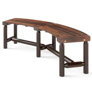 Banc Incurv&eacute; Ext&eacute;rieur Bois Massif 170 X 58 X 45 Cm Capacit&eacute; 360 Kg Ambiance Cosy Style Rustique En Sapin Brun Helloshop26 20_0010567 - Neuf