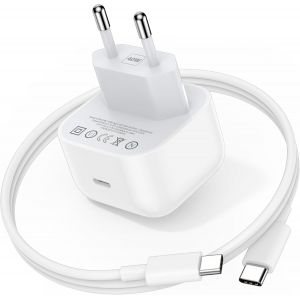 LORANKA-40W Chargeur USB C et 1 M&egrave;tre C&acirc;ble pour iPhone 17 Pro Max 17 5G, 40 Watt PD Charge Rapide Adaptateur Chargeur de T&eacute;l&eacute;phone Portable et Type C C&acirc;ble pour iPhone 16 Pro Max 16 iPhone 15 Pro iP - Neuf