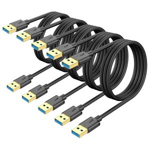 Câble Usb A Court, 5 Pièces 1M Câble Usb A Mâle Vers Mâle A, 5Gbps Câble Transfert De Données Usb Type-A Pour Imprimantes, Modems, Disques Durs, Appareils Photo, Disques Externes[BLE7111288] - Neuf
