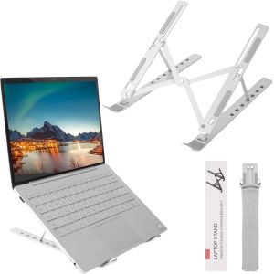 Support Ordinateur Portable, Support Pc Portable À 7 Niveaux Réglables, Refroidisseur Aluminium Ventilé Laptop Stand Compatible Avec Macbook, Lenovo, Autres Laptops Tablettes 10""- [ZHB0101] - Neuf