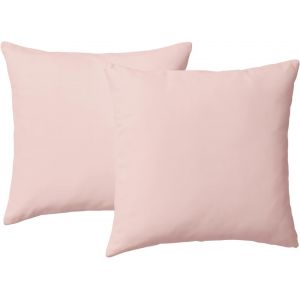Kalanka-Coton Peign&eacute; Set De 2 Taies D'oreiller 65x65 Cm Rose Clair, 100% Coton Longue Tige 400 Fils Armure Satin Taies D'oreiller En Coton 65x65 Avec Rabat De 20cm - Neuf
