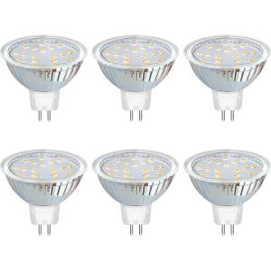 Kal-Ampoule Gu5.3 Led 12v 3w Blanc Neutre 4000k 300lm, Ø50mm Mr16, 120 Degrés, Équivalent Gu5.3 20w Halogen, Ac/Dc 12v Spot Led Gu5.3 Pour Cuisine Salle De Bain, Non-Dimmable, Lot De 6 - Neuf