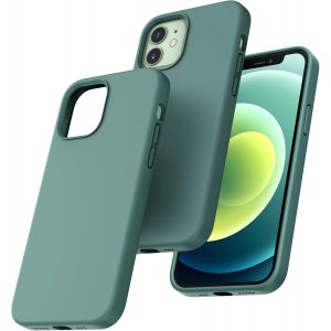 Maa-Coque Pour Iphone 12/12 Pro, Doublure Douce En Tissu Microfibre, Anti-Choc, Anti-Rayures, Coque En Silicone Pour Iphone 12/12 Pro 6,1 Pouces, Vert Minuit - Neuf