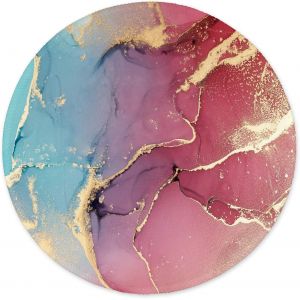 NSIECD-Tapis de Souris Rond, Tapis Souris pour Ordinateur PC Bureau Portable, Étanche Surface Lisse, Base Antidérapante en Caoutchouc, avec Bord Cousu, Marbre d'art Moderne - Neuf