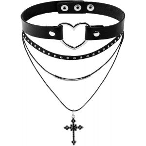 Kal-Pu Choker Avec Triple Collier Set Punk Gothic Choker Avec Pendentif Unique - Neuf