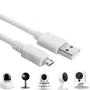 Dda-Câble Usb Pour Wyzecam, Wyzecam Pan, Yi Camera, Nestcam En Intérieur, Numérique, Kasacam En Intérieur, Usb Vers Micro Câble De Chargement Pour Caméra De Sécurité (3 Mètre) - Neuf