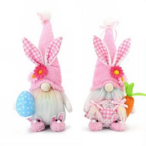 Gnomes de Pâques Déco pour la maison Gnome Peluche Lapin de Pâques Cadeau déco de Pâques - Neuf