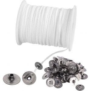 61 M Candle Wick,Thread For Wick Roll Candle Wick Candle Wick Cotton With 100 Pieces Holder For Candle Making Diy.[W280] - Neuf