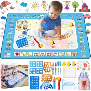 Tapis Dessin Eau,Tapis Dessin Enfant,Tapis de Dessin,100 x 80 cm Tapis de Griffonnage ,Tapis Magique Dessin Eau,Aquadoodle Bebe 3 an+ - Neuf