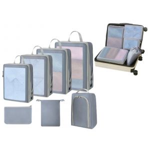 Ensemble de 7 cubes et organisateurs de voyage gris - Neuf