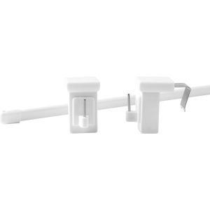 Tringle de vitrage,extensible,blanche,longueur 50-80 cm,avec crochet rotatif pour cadre de fenêtre de 10-27 mm,ovale,sans perçage - Neuf